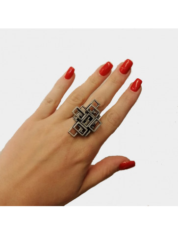 Handmade "Mayan" Ring - Geometric