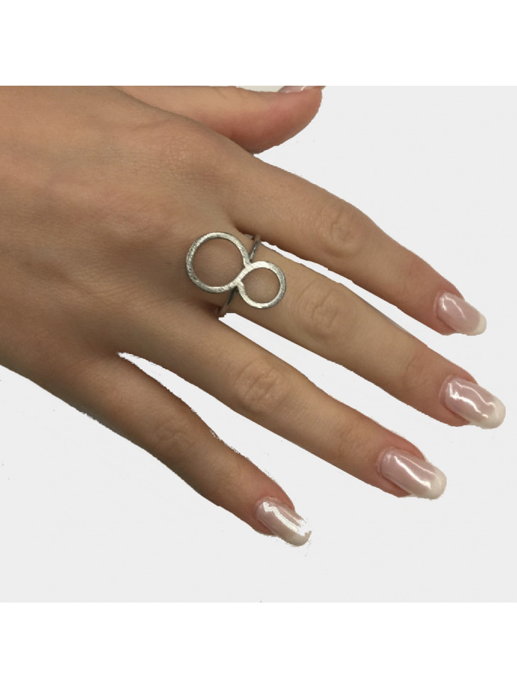 Δαχτυλίδι - σχήμα άπειρου - ασημί ματ