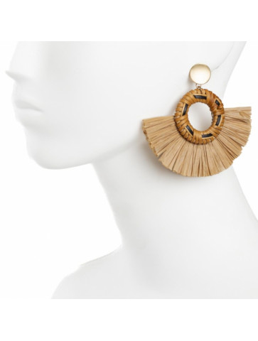 Earring - raffia fringes