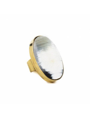 Oval-shaped metal ring - horn centre