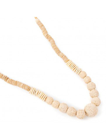 Long necklace - raffia beads