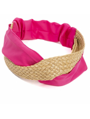 Headband - fabric & raffia-like material