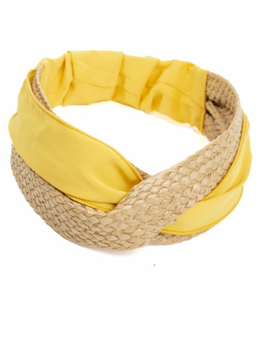 Headband - fabric & raffia-like material