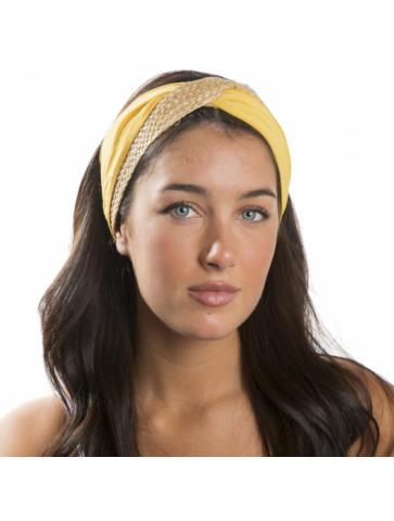 Headband - fabric & raffia-like material