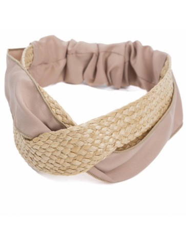 Headband -fabric and raffia-like material