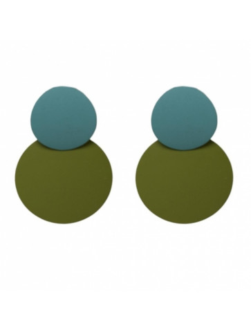 Earrings - rubber effect - two circles