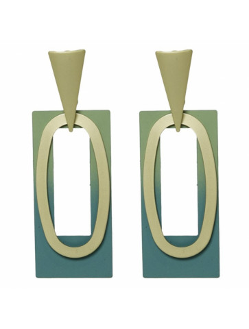 Metal earrings - rubber effect - ombré shades