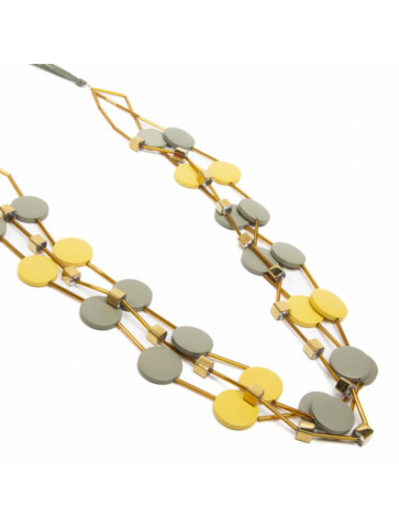 Multi-row necklace - round pieces