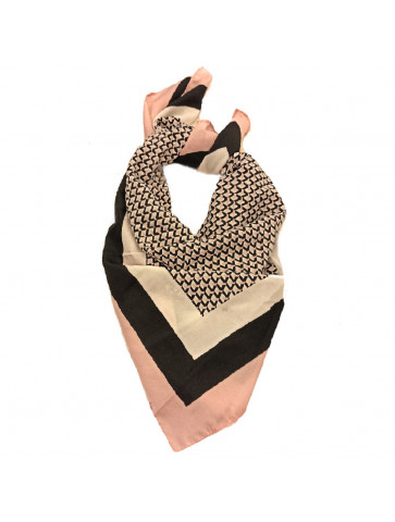 Square scarf -pink-black-shades