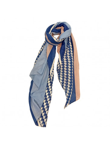 Plaid-striped scarf