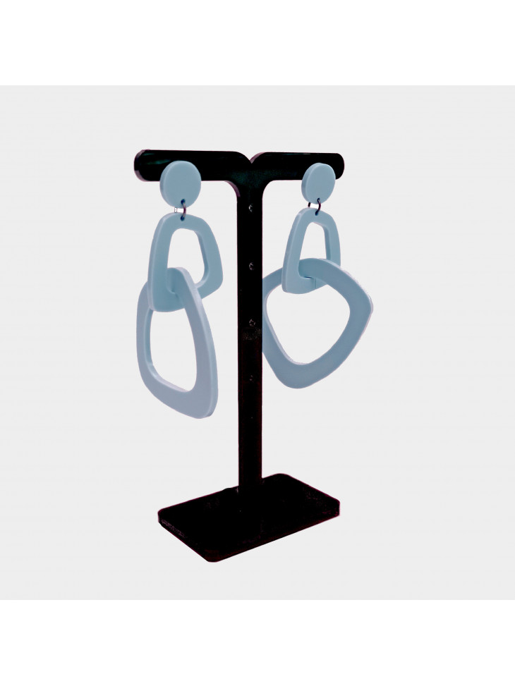 Earrings - two irregular circles - light blue pastel plexiglass Earrings - two irregular circles - light blue pastel plexiglass