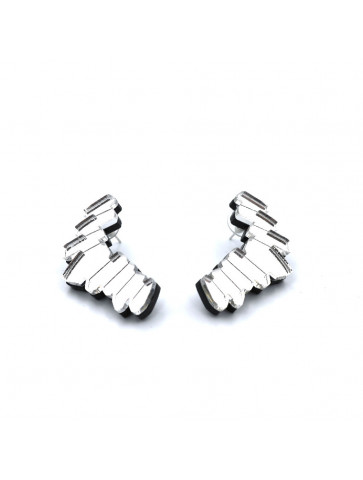 DIAMOND – PlexiGlass – Silver Mirror Earring